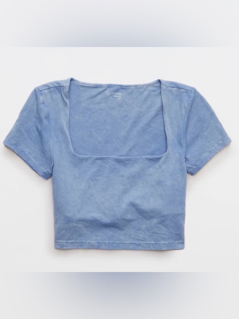 Aerie OFFLINE By Aerie Real Me Square Neck T-Shirt Small Light Blue